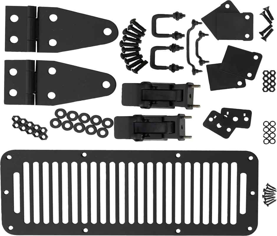 Kentrol 50570 Hood Kit with TJ Style Catch for 1978-1995 Jeep CJ Wrangler YJ - Powdercoat Black