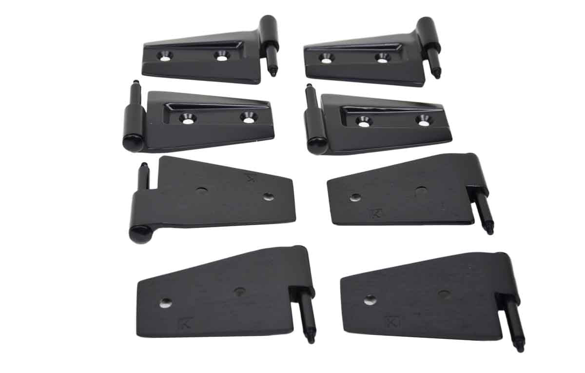 Kentrol 50576 Door Hinge Set 8 Piece for 2007-2018 Jeep Wrangler JKU 4-Door - Powdercoat Black