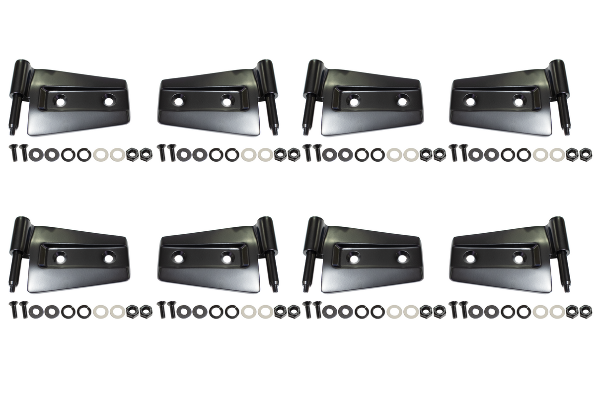 Kentrol 50576 Door Hinge Set 8 Piece for 2007-2018 Jeep Wrangler JKU 4-Door - Powdercoat Black