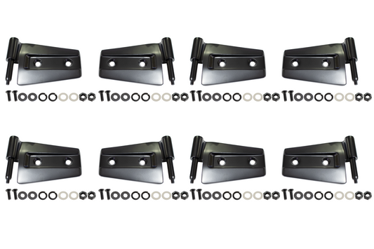 Kentrol 50576 Door Hinge Set 8 Piece for 2007-2018 Jeep Wrangler JKU 4-Door - Powdercoat Black