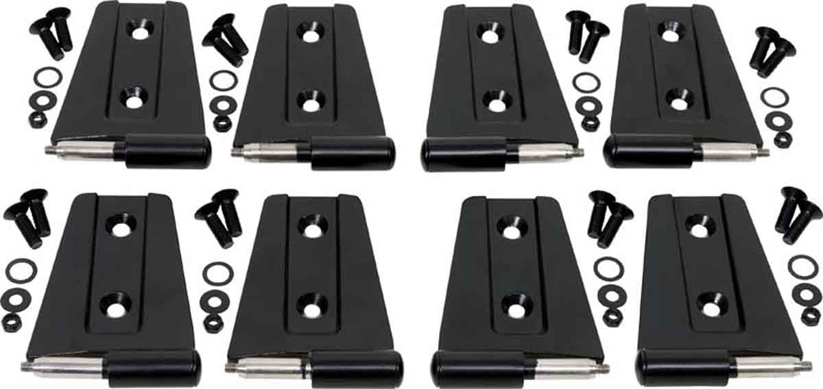 Kentrol 50576 Door Hinge Set 8 Piece for 2007-2018 Jeep Wrangler JKU 4-Door - Powdercoat Black