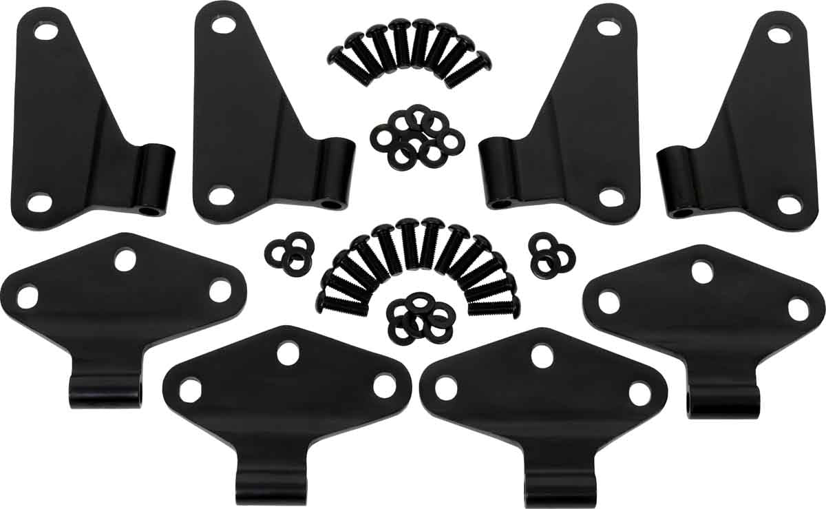 Kentrol 50581 Body Door Hinge Set 8 Piece for 2007-2018 Jeep Wrangler JKU 4-Door - Powdercoat Black