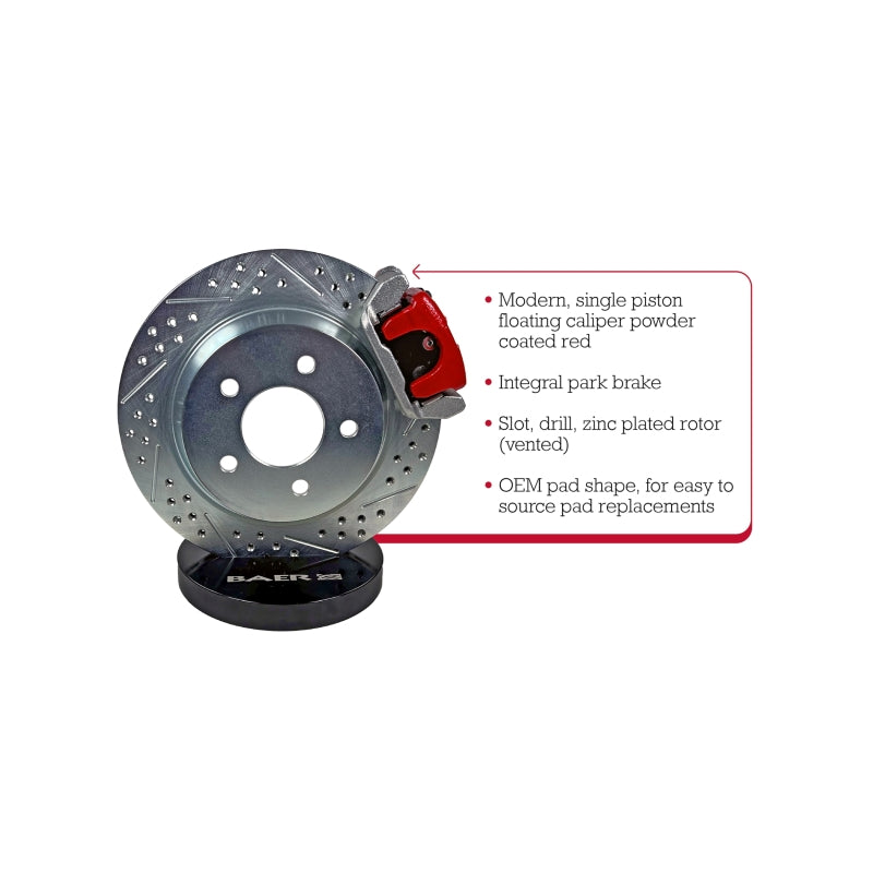 Baer Brakes Ford 9in Early Big Bearing Housing Ends 11.65in Classic Series Rear Brake Kit — Fits Ford 9" Early Big Bearing Housing Ends (Non-Staggered Shock Applicatons)