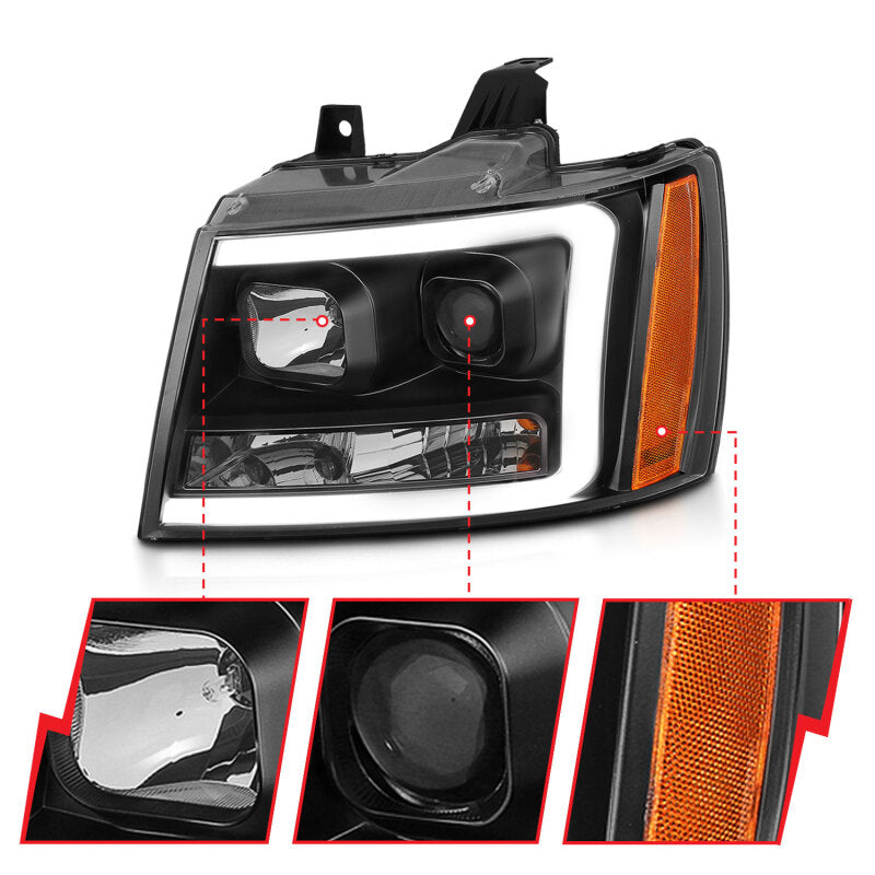 ANZO 2007-2014 Chevrolet Suburban 1500 LED Projector Headlights