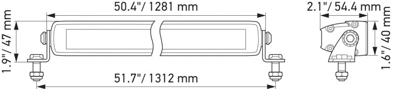 HELLA 358176331 Black Magic 50in Thin Light Bar - Driving Beam