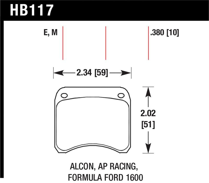 Hawk Performance HB117E.380 Blue 9012 Motorsport Brake Pads