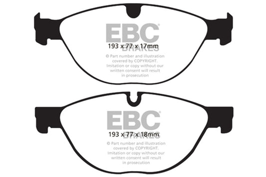 EBC 10-15 Jaguar XF 5.0 Supercharged (470) Yellowstuff Front Brake Pads DP42076R