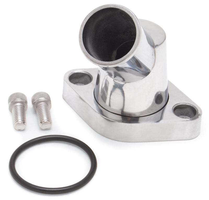 Edelbrock 4817 Waterneck SBC/BBC 45-Degree Two-Piece Cast Swivel Polished