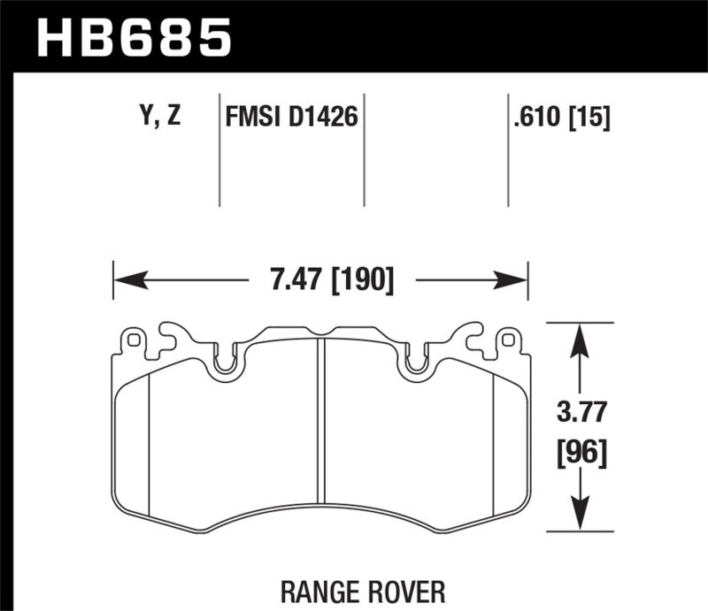 Hawk Performance HB685Y.610 LTS Light Truck and SUV Street Brake Pads