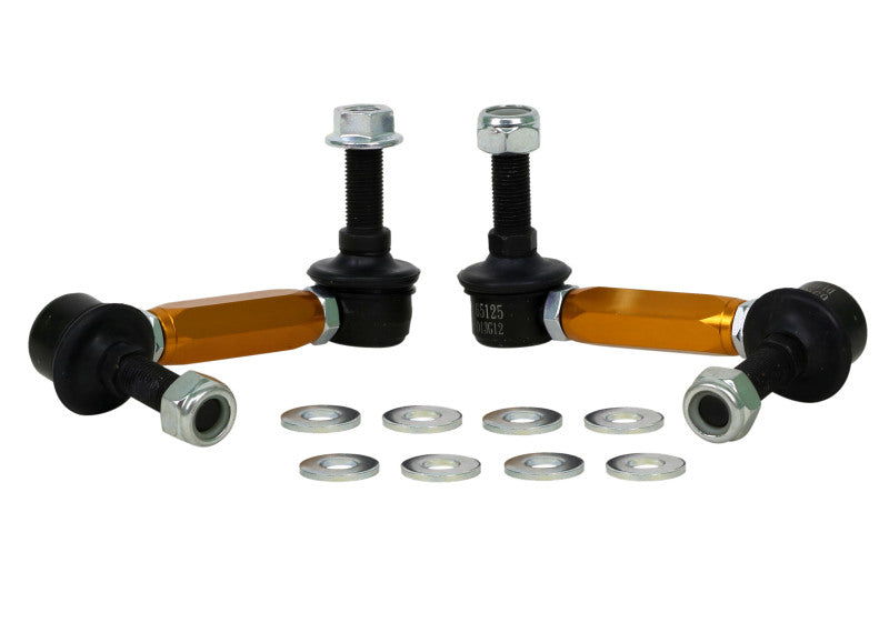 Whiteline KLC180-115 Universal Sway Bar Link Assembly Heavy Duty Adjustable Steel Ball 115mm Size for 2006-2014 Land Rover Range Rover Sport, 2019-2026 Genesis G70, 2018-2023 Kia Stinger and More