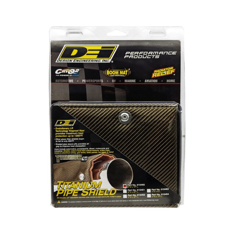 DEI Pipe Shield with Stainless Steel Clamps - 6in x 12in - Titanium
