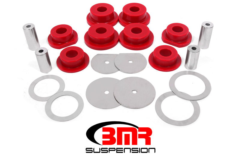 BMR 2008-2023 Dodge Challenger Rear Cradle Bushing Kit Polyurethane - Red