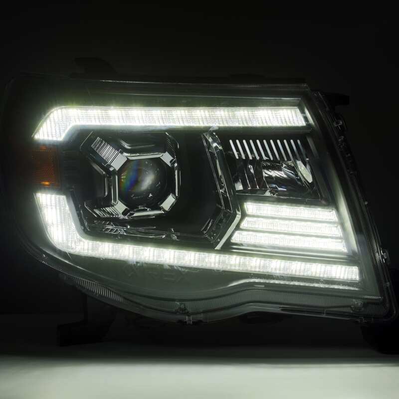 AlphaRex 880739 05-11 Toyota Tacoma LUXX LED Projector Headlights Plank Style Alpha Black w/Activation Light/DRL