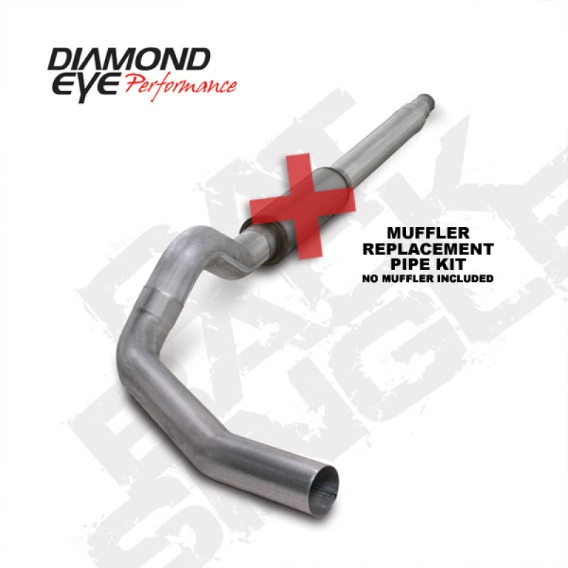 Diamond Eye K5316A-RP 5in Cat-Back Exhaust Muffler Replacement Pipe - 1994-1997 Ford F-250/F-350 | Aluminized