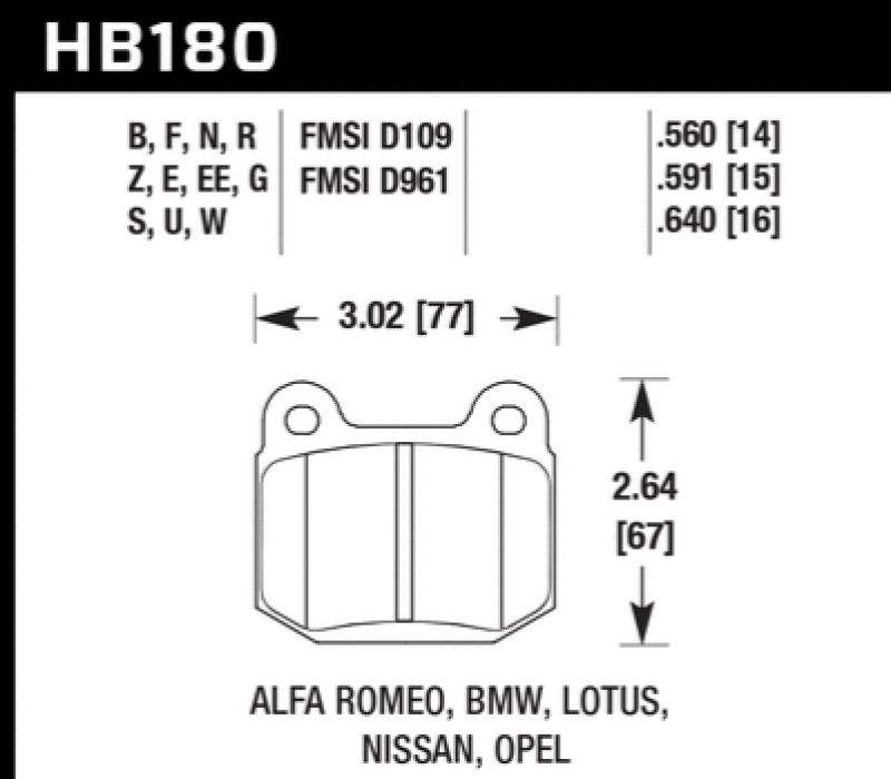 Hawk Performance HB180B.560 HPS 5.0 Street Brake Pads