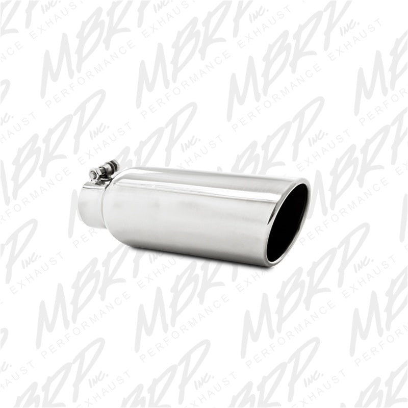 MBRP T5150 Exhaust Tip - 4" OD; Angled Rolled End; 2.5" inlet; 12" length | T304 Stainless