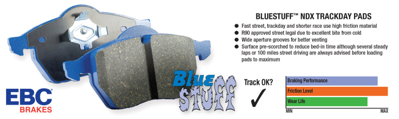 EBC 89-94 Nissan Skyline (R32) 2.0 GTE Bluestuff Front Brake Pads DP5792NDX