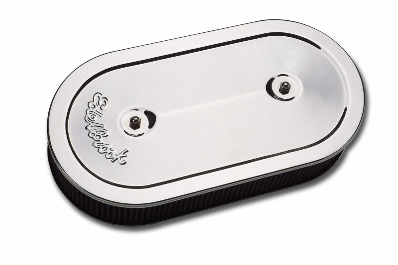 Edelbrock 1235 Air Cleaner Pro-Flo Series Oval Steel Top 13.5 in x 7 in x 3.5 in Dual Carburetor