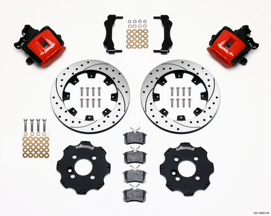 Wilwood Combination Parking Brake Rear Kit 11.75in Drilled Red Mini Cooper - #140-10885-DR