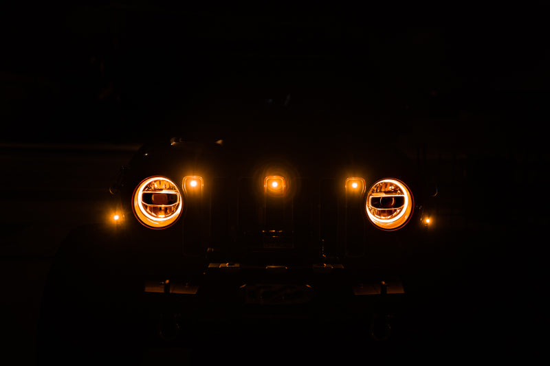 DV8 Offroad 2018+ Jeep JL Grill Amber Marker Lights - #GRJL-02