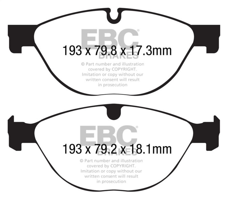 EBC 13+ Jaguar F-Type (Cast Iron Only) 3.0 Supercharged (380) Perf Pkg Yellowstuff Front Brake Pads DP42191R
