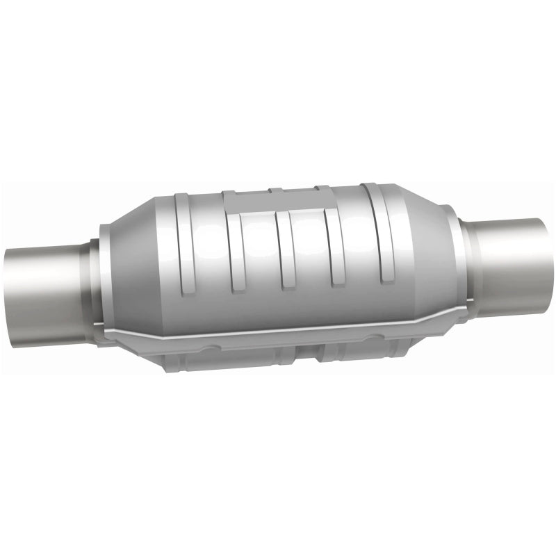 MagnaFlow 51204 Conv Univ 2in Inlet/Outlet Ctr/Ctr Round 9in Body L x 5.125in W x 13in Overall L 49 State - #51204
