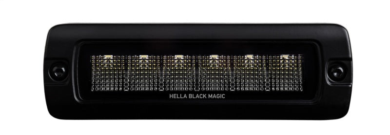 HELLA 358176221 Black Magic 6 LED Flush Mount Mini Light Bar - Flood Beam