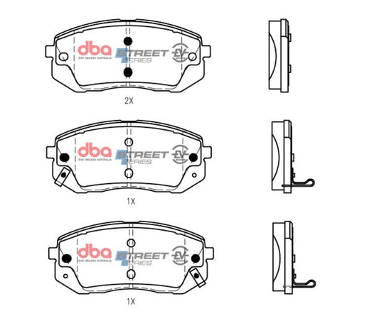 DBA 18-23 Hyundai Kona (w/A/T / 305mm Front Rotor) AWD Front SSEV Street Series Brake Pads