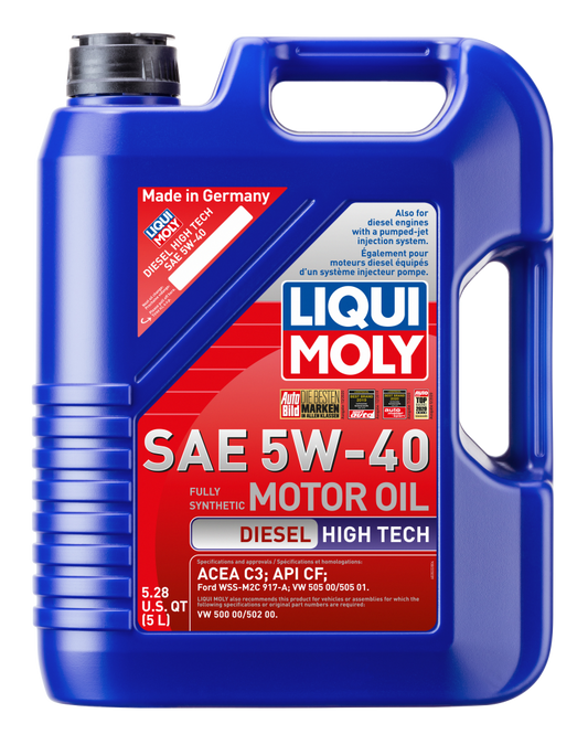 LIQUI MOLY 5L Diesel High Tech Motor Oil 5W-40 (2022) - Pack of 4