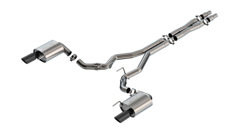 Borla 140961BC Cat-Back Exhaust System ATAK with Black Chrome Tips for 2024-2026 Ford Mustang GT (5.0L V8, without Active Exhaust)