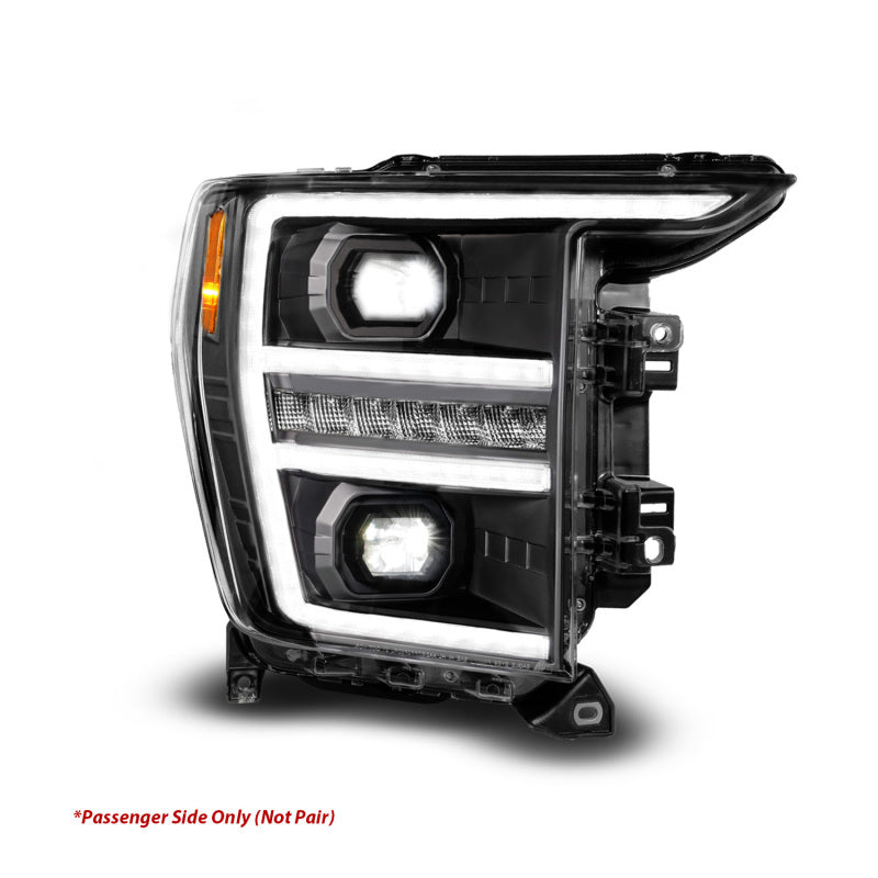 ANZO 2021-2023 Ford F-150 LED Projector Headlights - Black Housing / Clear Lens - Passenger Side