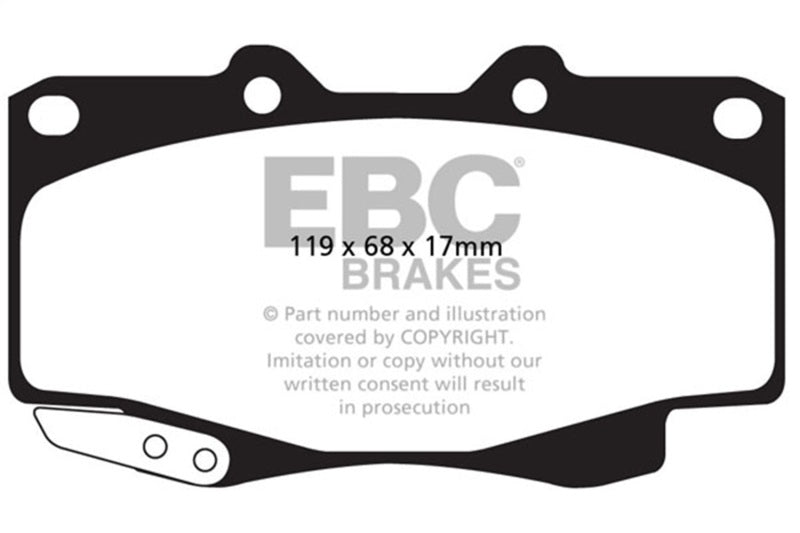 EBC 1999-2004 Toyota Tacoma 2.7L 4WD Front Extra Duty Brake Pads ED92005