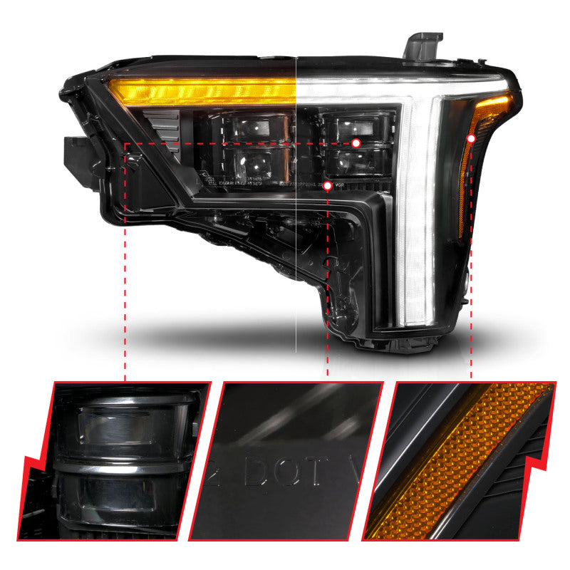 ANZO 22-26 Toyota Tundra (w/Factory LED Refl.) Z-Series Full LED Proj Headlights - Pass. Side ONLY