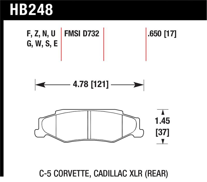 Hawk Performance HB248E.650 Blue 9012 Motorsport Brake Pads