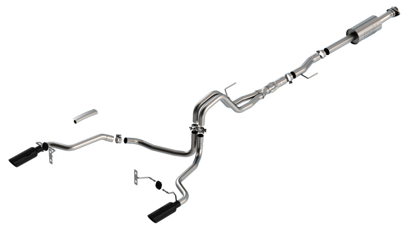 Borla 140867BC F-150 2021 5.0L 4dr CC SB EC STB Lariat/KR/Platinm/LTD 3/2.25 SRE Cat-Back ATAK Black CHR Tips - #140867BC