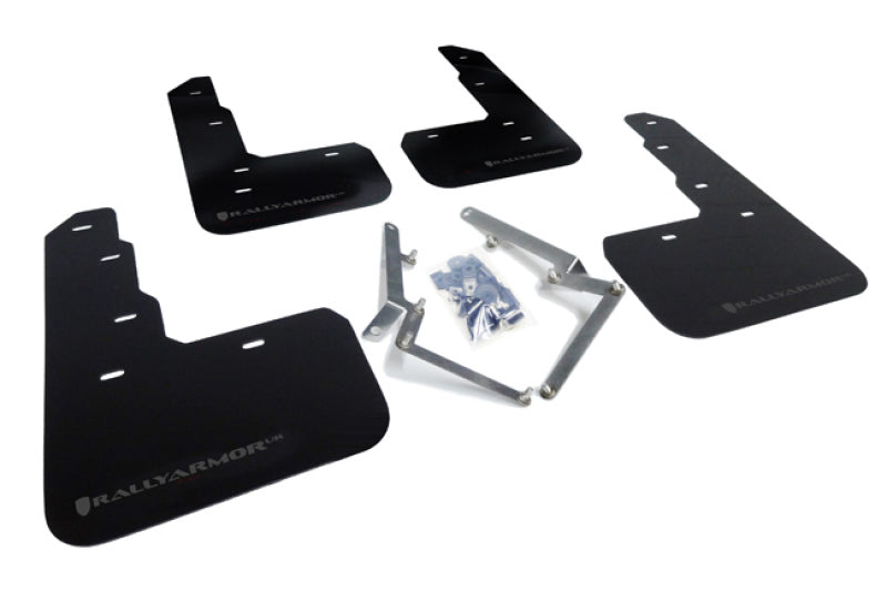 Rally Armor Mud Flaps - 2017-2021 Honda Civic - RAL UR Blk Flap/Dark Grey Logo - #MF47-UR-BLK/DGRY