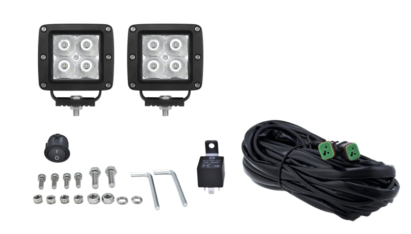 HELLA 357204821 ValueFit Cube 4 LED Off Road Kit 3.1in 2x12W