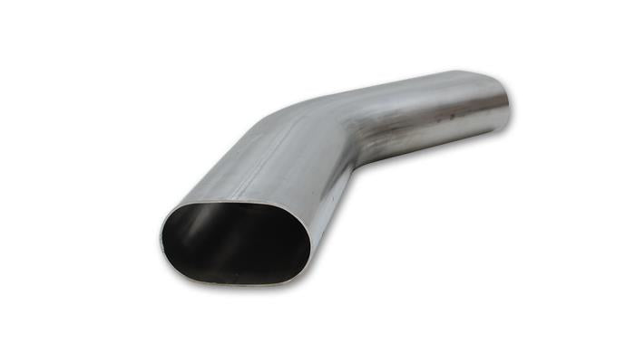 Vibrant 3in Oval (Nominal Size) T304 SS 45 deg Mandrel Bend 6in x 6in leg