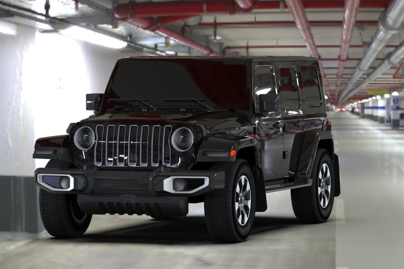 Rally Armor UR Mud Flaps - 2019-2025 Jeep Wrangler - Black/Grey Logo - #MF54-UR-BLK/GRY
