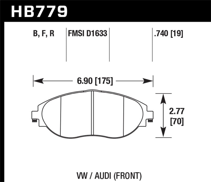 Hawk Performance HB779U.740 DTC-70 Motorsport Brake Pads