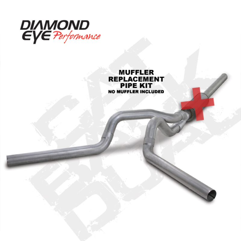 Diamond Eye K4236A-RP 4in Cat-Back Exhaust Muffler Replacement Pipe - 2004-2007 Dodge Ram 2500/3500 | Aluminized