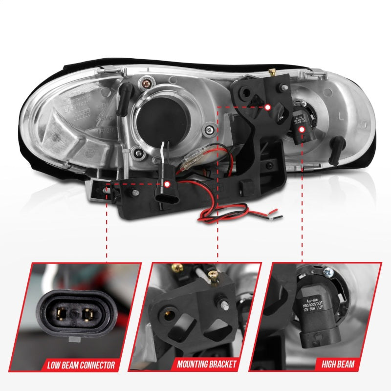 ANZO 1998-2002 Chevrolet Camaro LED Projector Headlights