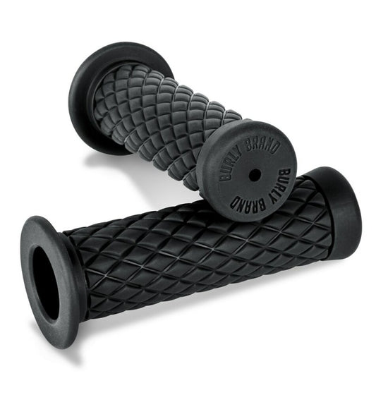 Burly Brand B16-1004 Rubber Diamondback Grips 7/8 in Black