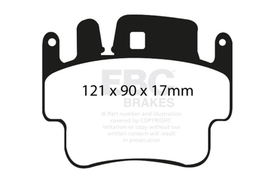 EBC 1998-2005 Porsche 911 (996) (Cast Iron Rotor only) 3.4 Carrera 2 Yellowstuff Front Brake Pads DP41514R