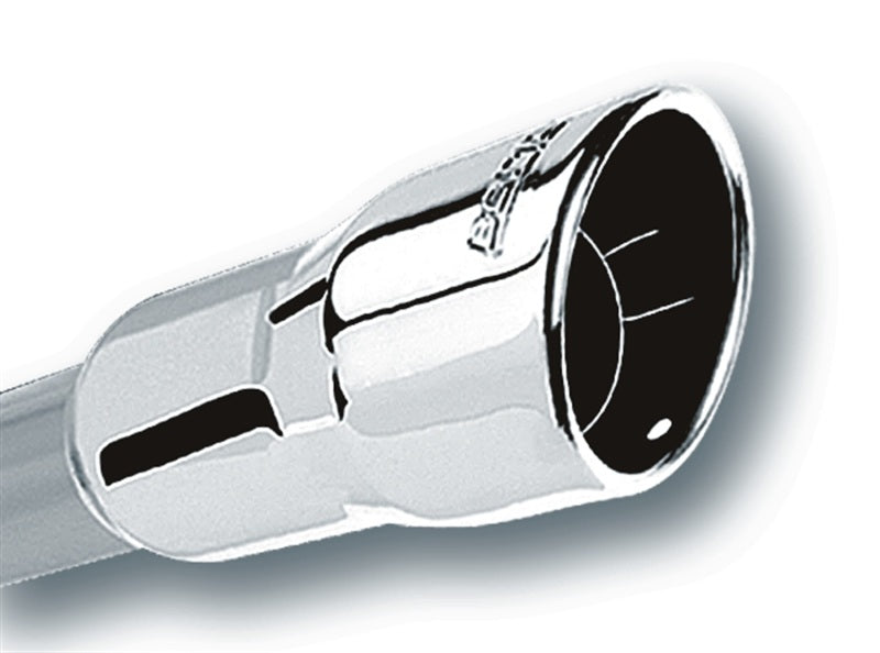 Borla 20237 2.25in Inlet 3.5in Round Rolled Angle Cut Intercooled Outlet x 6.5in Long Embossed Tip - #20237