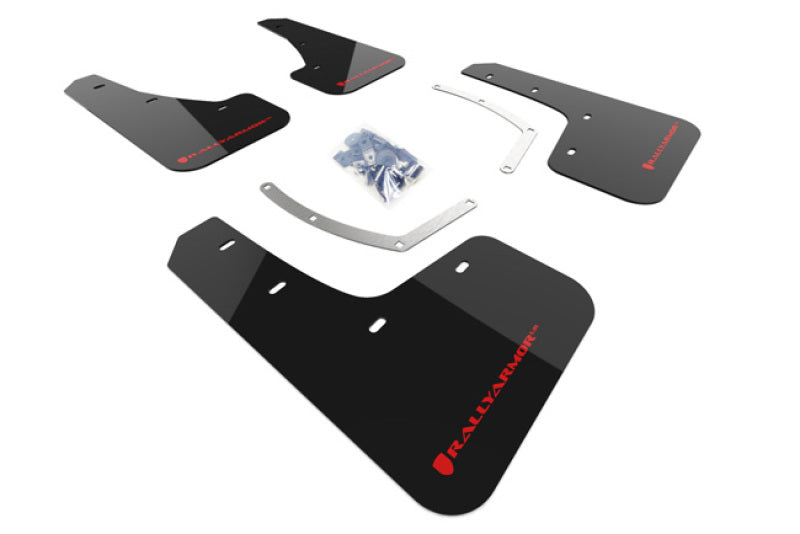 Rally Armor UR Mud Flaps - 2019-2025 Subaru Ascent - Black/Red Logo - #MF49-UR-BLK/RD