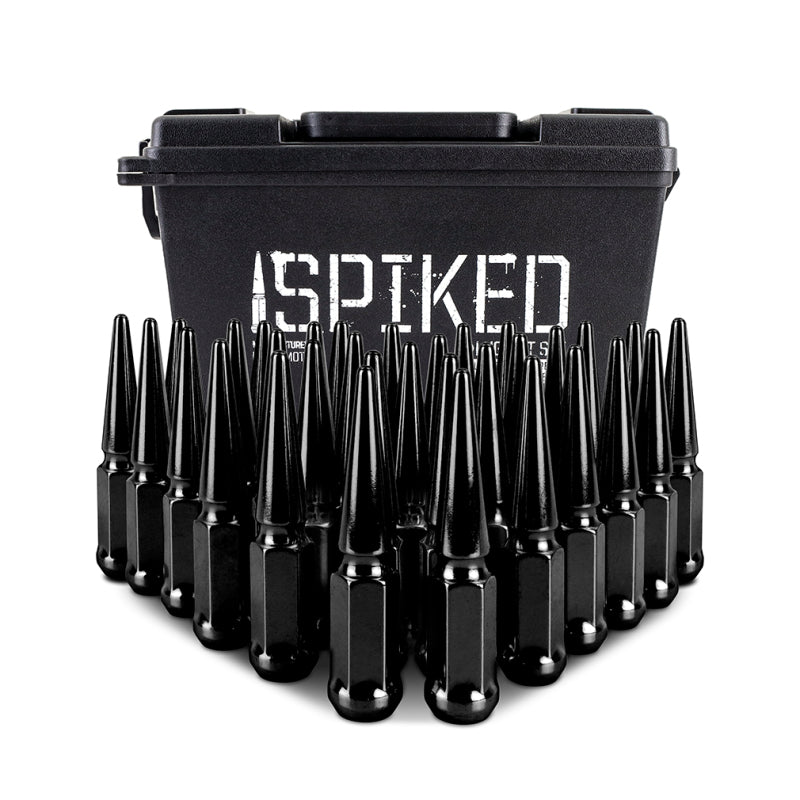 Mishimoto Mishimoto Steel Spiked Lug Nuts M14 x 1.5 32pc Set Black - #MMLG-SP1415-32BK