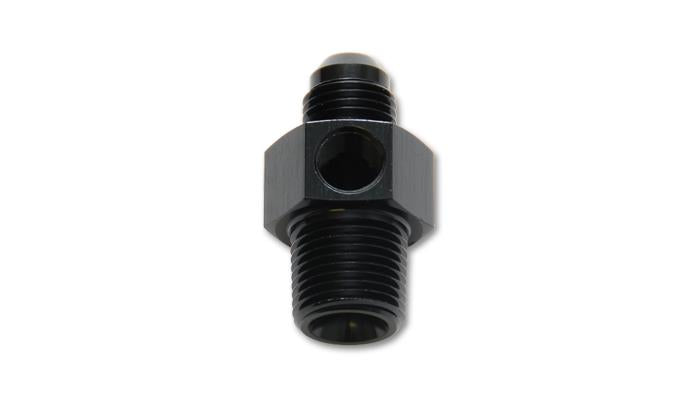 Vibrant -8AN Male to 3/8in NPT Male Union Adapter Fitting w/1/8in NPT Port