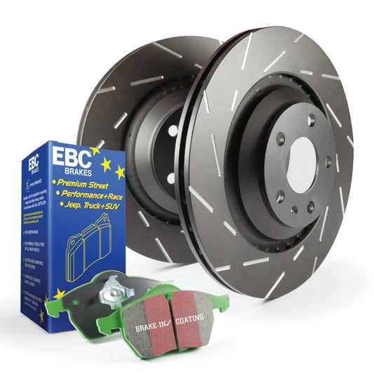 EBC S2 Rear Brake Kit Greenstuff 2000 Pads USR Slotted Rotors S2KR2699 (image of S2KR1884)