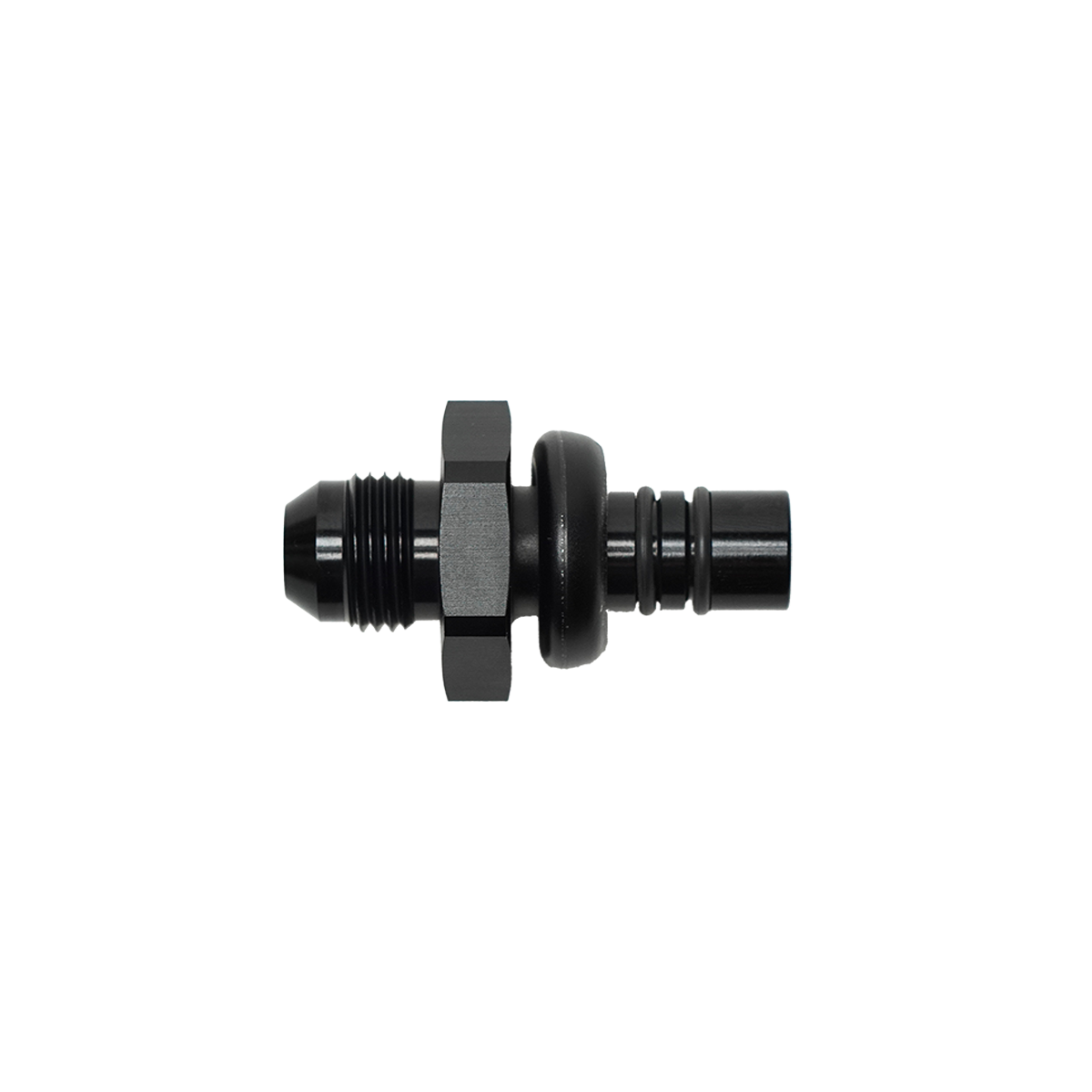 DeatschWerks 8AN Male Flare to 1/2in Ford Male EFI Quick Connect Adapter - Anodized Matte Black
